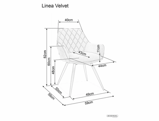 Кресло LINEA Velvet Signal Серый реальная фотография