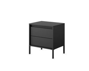 Тумба приліжкова Perfect Home Сенсо / Senso 2S/53 з 2 шухлядами Чорний жива фотографія