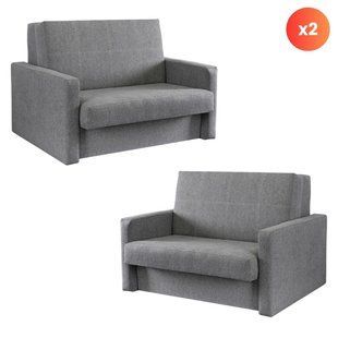 Набір з 2х розкладних крісел MEBEL ELITE MILAN 2, 135 см MEBEL ELITE Сірий / тканина