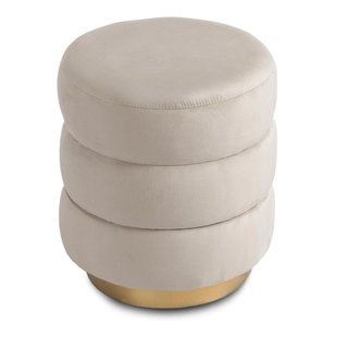 Пуф MEBEL ELITE AURA Velvet Крем