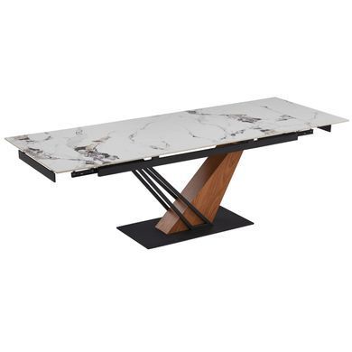 Стол раскладной MEBEL ELITE REX 180(240)х90 см Белый/ дуб реальная фотография