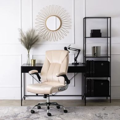 Стілець офісний поворотний оксамитовий MEBEL ELITE SORIN 2 Velvet Бежевий жива фотографія