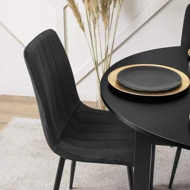 Стул бархатный MEBEL ELITE IBIS Velvet, Черный реальная фотография