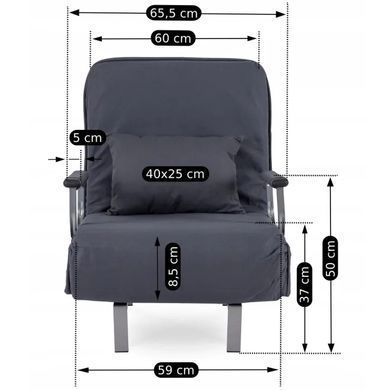 Кресло раскладное MEBEL ELITE DARK ткань Серый
