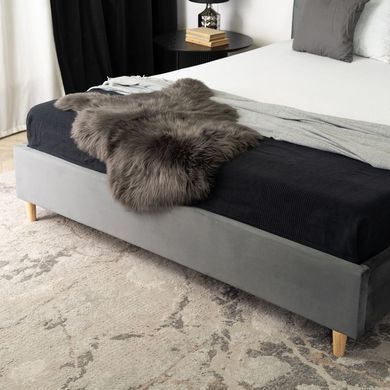 Ліжко оксамитове MEBEL ELITE BOND Velvet 160x200см Сірий жива фотографія