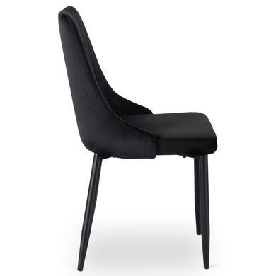 Комплект стіл MEBEL ELITE HARRY 102(142)х102 см дуб Artisan/чорний, та 4 чорних стільців BARI жива фотографія