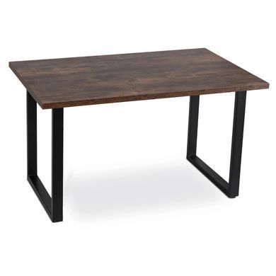 Стол MEBEL ELITE GLOS 135х80 см Дуб Рустик / Черный реальная фотография