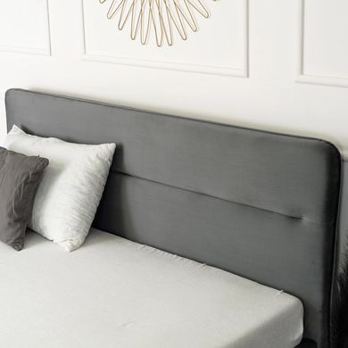 Ліжко оксамитове MEBEL ELITE BOND Velvet 160x200см Сірий жива фотографія