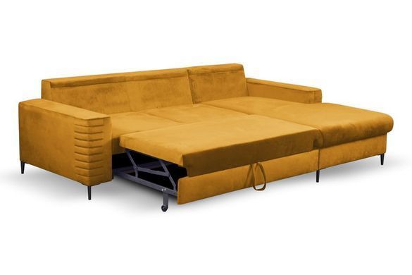 Диван раскладной угловой COLLIN Velluto на ножках Perfect Home Польша Зеленый