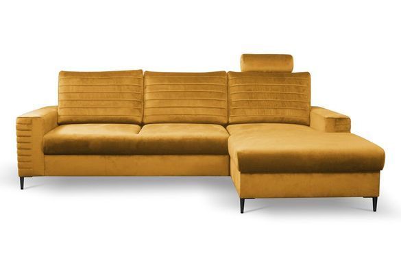 Диван раскладной угловой COLLIN Velluto на ножках Perfect Home Польша Зеленый