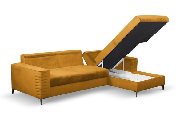 Диван раскладной угловой COLLIN Velluto на ножках Perfect Home Польша Зеленый