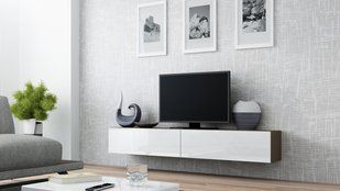 ТВ Тумба VIGO RTV Cama 140 Лате Мат / Білий Глянець жива фотографія