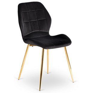 Стілець оксамитовий MEBEL ELITE IRYS Velvet Чорний/золото жива фотографія