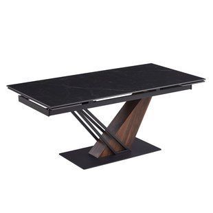 Стол раскладной MEBEL ELITE REX 180(240)х90 см Черный/орех реальная фотография