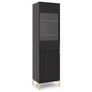 Витрина TORELLO MEBEL ELITE 190 Черный реальная фотография