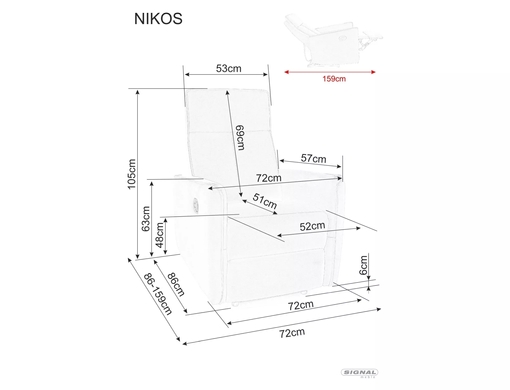 Кресло раскладное NIKOS&nbsp;BREGO Signal Беж