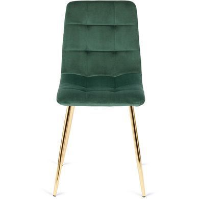 Стілець оксамитовий MEBEL ELITE YORK Velvet, Зелений / Золотий жива фотографія