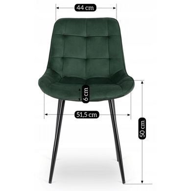 Комплект стіл розкладний MEBEL ELITE MAX 80(160)х80 см Дуб артизан Чорний +4 стільці CHRIS Зелений жива фотографія