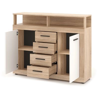 Комод MEBEL ELITE BLAGO MIDI B 120 дуб сонома/білий жива фотографія