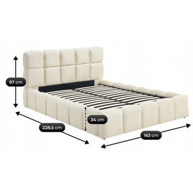 Ліжко двоспальне MEBEL ELITE MURACJA 140x200 см Кремовий жива фотографія