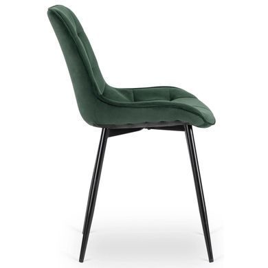 Комплект стіл розкладний MEBEL ELITE MAX 80(160)х80 см Дуб артизан Чорний +4 стільці CHRIS Зелений жива фотографія