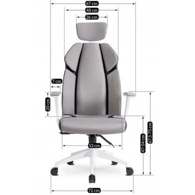 Стілець офісний поворотний MEBEL ELITE DUNCAN Сірий / Чорний жива фотографія