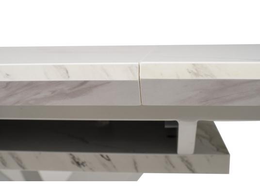 Стол раскладной TML-630 VETRO 160(200)x90 Белый Мрамор реальная фотография