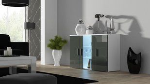 Комод SOHO S7 Cama 120 Білий Мат / Сірий Глянець жива фотографія