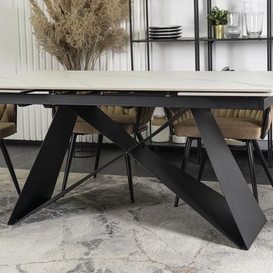 Стол раскладной MEBEL ELITE VICTOR 160(240)х90 см Белый/ черный реальная фотография