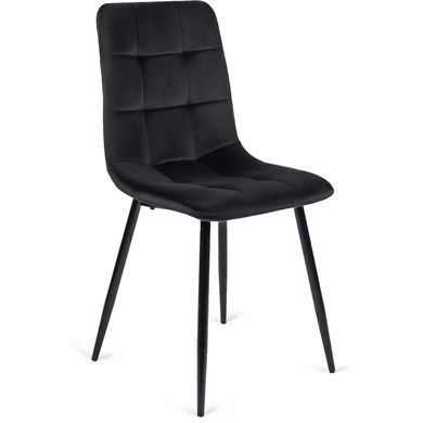 Комплект стола MEBEL ELITE HARRY 102(142)х102 см дуб Craft/черный, и 4 черных стульев PERU реальная фотография