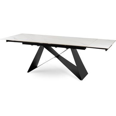 Стол раскладной MEBEL ELITE VICTOR 160(240)х90 см Белый/ черный реальная фотография
