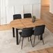 Комплект стола MEBEL ELITE HARRY 102(142)х102 см дуб Craft/черный, и 4 черных стульев PERU