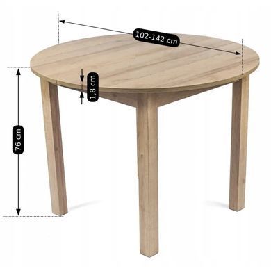 Стол кухонный раскладной MEBEL ELITE HARRY 102(142)х102 см Дуб ривьера реальная фотография