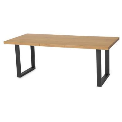 Комплект стол раскладной MEBEL ELITE EDWIN 120(160)х90 см Дуб золотой Черный +4 стула CORK Серый реальная фотография