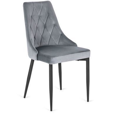 Комплект стол раскладной MEBEL ELITE EDWIN 120(160)х90 см Дуб золотой Черный +4 стула CORK Серый реальная фотография