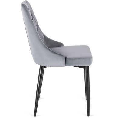 Комплект стол раскладной MEBEL ELITE EDWIN 120(160)х90 см Дуб золотой Черный +4 стула CORK Серый реальная фотография
