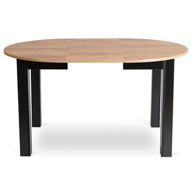 Комплект стол MEBEL ELITE HARRY 102(142)х102 см дубовый/черный, и 4 стульев RICK, горчичный реальная фотография