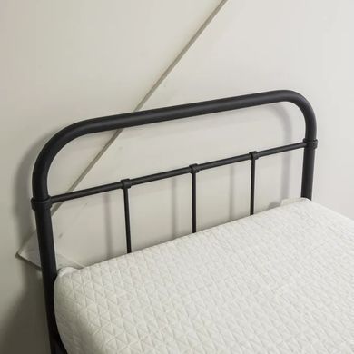 Ліжко односпальне металеве 90x200 см MEBEL ELITE PABLO чорний жива фотографія