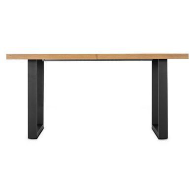 Комплект стол раскладной MEBEL ELITE EDWIN 120(160)х90 см Дуб золотой Черный +4 стула CORK Серый реальная фотография