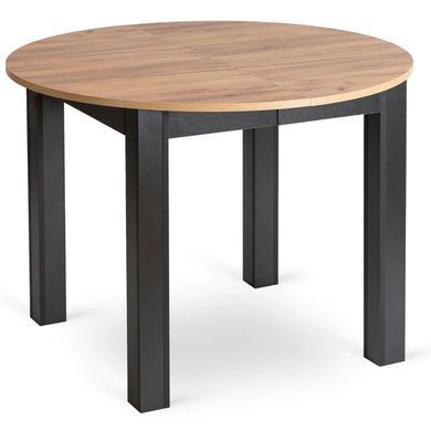 Комплект стол MEBEL ELITE HARRY 102(142)х102 см дубовый/черный, и 4 стульев RICK, горчичный реальная фотография