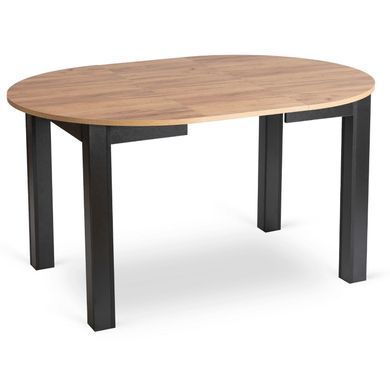 Комплект стол MEBEL ELITE HARRY 102(142)х102 см дубовый/черный, и 4 стульев RICK, горчичный реальная фотография