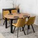 Комплект стол MEBEL ELITE HARRY 102(142)х102 см дубовый/черный, и 4 стульев RICK, горчичный