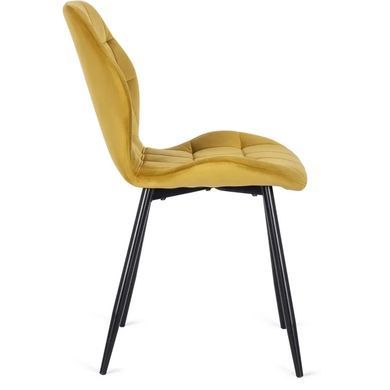 Стул бархатный MEBEL ELITE LUCKY Velvet, Желтый / Черный реальная фотография
