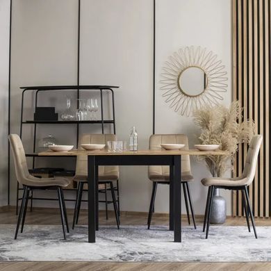 Стілець оксамитовий MEBEL ELITE PERU Velvet, Бежевий жива фотографія