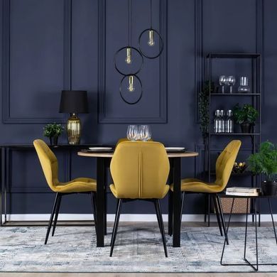 Стул бархатный MEBEL ELITE LUCKY Velvet, Желтый / Черный реальная фотография
