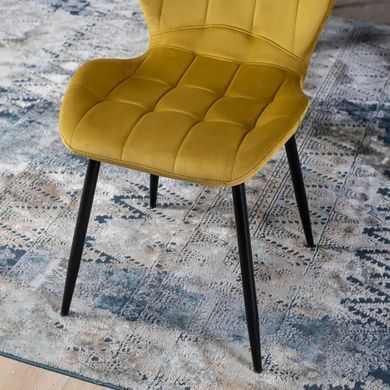 Стул бархатный MEBEL ELITE LUCKY Velvet, Желтый / Черный реальная фотография