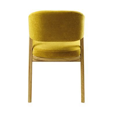 Кресло Otis Lovko натуральный дуб / Vintage Velvet 08 Mustard реальная фотография