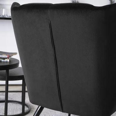 Крісло м'яке оксамитове MEBEL ELITE VINCENT Velvet Чорний