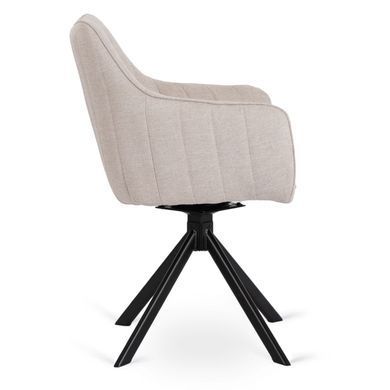 Комплект стол MEBEL ELITE IBIZA 160(240)х90 см, черный мрамор/черный, и 4 кремовых стула MUMBAI реальная фотография