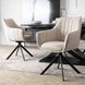 Комплект стол MEBEL ELITE IBIZA 160(240)х90 см, черный мрамор/черный, и 4 кремовых стула MUMBAI